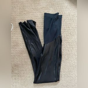 Spanx faux leather maternity leggings